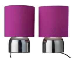 ColourMatch Pair of Touch Table Lamps - Grape